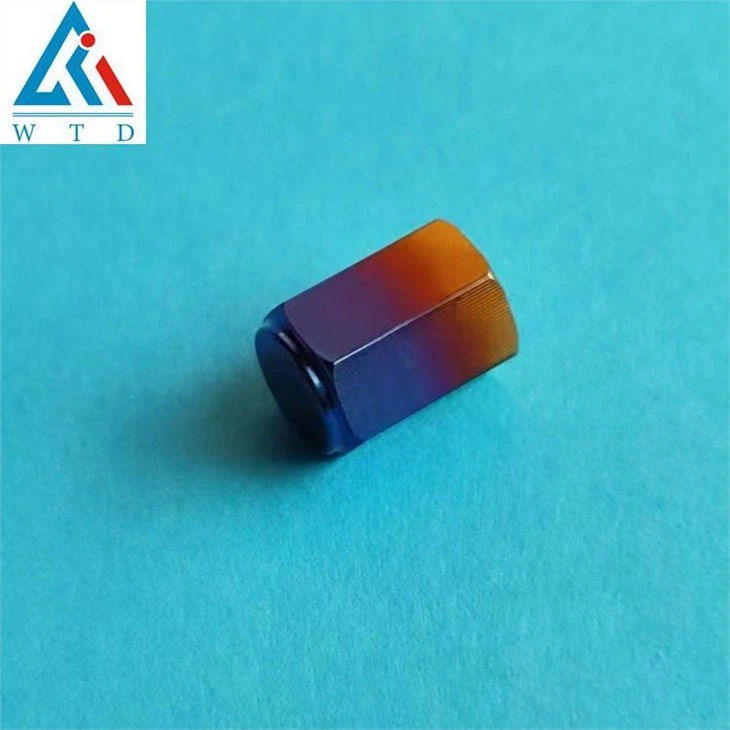 Burnt blue titanium valve cap